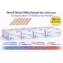 Northcity Steril Strip Dikiş Bandı 12X101MM Yara Kapatma Bandı - Hava Geçirgen 50'li Paket