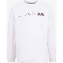 Jeep Bisiklet Yaka Baskılı Ekru Erkek Sweatshırt J5WM-SWT7297