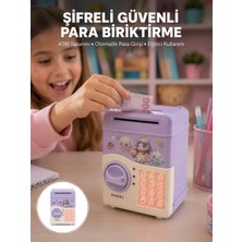 Aesco Çocuklar Için Elektronik Şifreli Para Biriktirme Kumbarası Mor