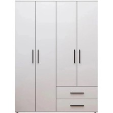 Adore Yeni White 4 Kapı Gardırop 137X187X52
