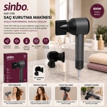 Aesco Sinbo Saç Kurutma Makinesi - Gri Renk - Sessiz Çalışma Özelliği