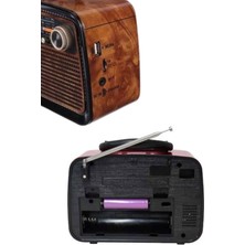 Aydogan's Bluetooth Hoparlör Ahşap Renk Vintage Işıklı Nostaljik Radyo Fm Ahşap Görünümlü Yeni Nesil