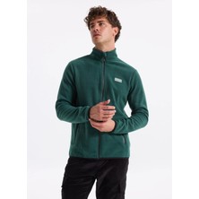 Discovery Expedition D4WM-SWT3994 Koyu Yeşil Dik Yaka Basic Düz Erkek Polar Sweatshırt