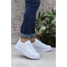 Fort B-150 Beyaz Rahat Kalın Taban Sneaker Erkek Spor Ayakkabı