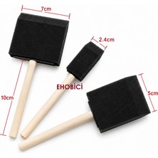 Ehobici Vernik Fırçası 3 Lü Set Siyah Sünger