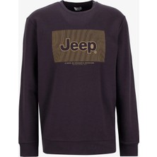 Jeep Bisiklet Yaka Baskılı Kahve Erkek Sweatshırt J5WM-SWT7693