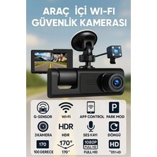 Eco Lounge Full Hd 3 Kameralı Araç Kamerası Ön Iç Arka Kayıt ve Gece Görüşlü G Sensörlü Geniş Açılı