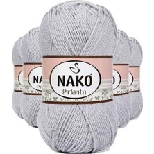 Just Cheap Store 5 Adet Pırlanta Amigurumi El Örgü Ipi Yünü Açık Gri 130