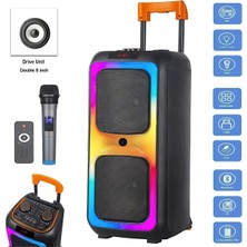 Eco Lounge Taşınabilir Siyah Bluetooth Hoparlör, Renkli Işık Efektli ve Çoklu Bağlantı Özellikli