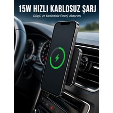 Eco Lounge Manyetik Kablosuz Araç Şarj Cihazı 15W Magsafe Araç Içi Telefon Tutucu