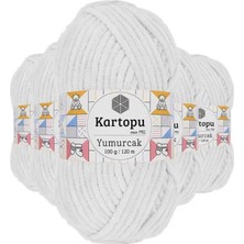 Just Cheap Store 5 Adet Yumurcak Kadife El Örgü Ipi Kar Beyaz K010