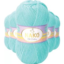 Just Cheap Store 5 Adet Elite Baby El Örgü Ipi Tüylenmeyen Bebek Yünü Açık Turkuaz 10535