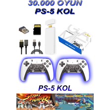 Frefly Store 30.000 Oyun Yüklü, Ps5 Kollu, 2.4g Kablosuz Çift Kumandalı Retro Oyun Konsolu Stick