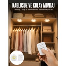 Eco Lounge LED Lamba 3'lü Uzaktan Kumandalı Yapışkanlı Beyaz Işık (Kopya)