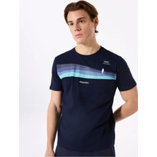Discovery Expedition Lacivert Bisiklet Yaka Baskılı T-Shirt Erkek Hardap
