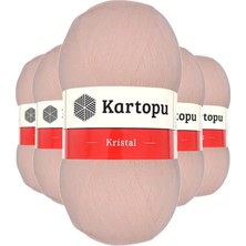Just Cheap Store 5 Adet Kristal Çift Katlı El Örgü Lif Ipi Somon K223