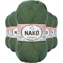 Just Cheap Store 5 Adet Pırlanta Amigurumi El Örgü Ipi Yünü Haki Yeşil 11253