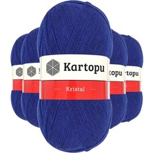 Just Cheap Store 5 Adet Kristal Çift Katlı El Örgü Lif Ipi Lacivert K627