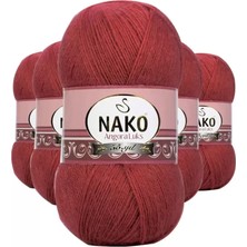 Just Cheap Store 5 Adet Angora Lüks El Örgü Ipi Bordo 6679