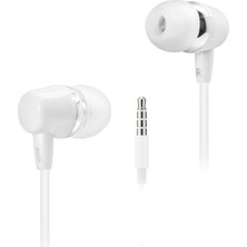 Aesco Kablolu Kulak Içi Mikrofonlu Kulaklık 3.5 mm Pc Telefon Uyumlu Beyaz DHE7000WT