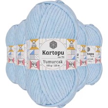 Just Cheap Store 5 Adet Yumurcak Kadife El Örgü Ipi Bebe Mavi K523