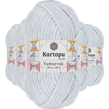 Just Cheap Store 5 Adet Yumurcak Kadife El Örgü Ipi Açık Gri K919