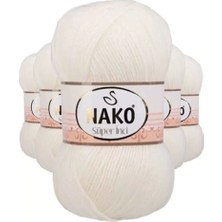 Just Cheap Store 5 Adet Süper Inci El Örgü Ipi 100 gr Ekru 300