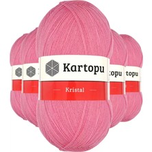 Just Cheap Store 5 Adet Kristal Çift Katlı El Örgü Lif Ipi Koyu Pembe K1790