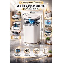 Eco Lounge Sensörlü Çöp Kovası Otomatik Kapak Temassız