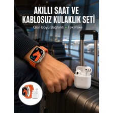 MiraLive Watch 9 Max Akıllı Saat Seti 2 Kordonlu Kablosuz Kulaklık Hediyeli Yeni Nesil
