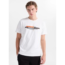 Discovery Expedition D6SM-TST3705 Kırık Beyaz Bisiklet Relaxed Baskılı Erkek T-Shirt