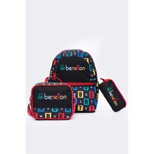 United Colors Of Benetton Erkek Çocuk 3'lü Okul Seti Ilkokul Çantası & Beslenme & Kalemlik 13169