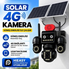 Uninet Aov Teknolojili 4g Solar Güvenlik Kamerası – Düşük Güç Tüketimi, Kesintisiz Izleme ve Anlık Kayıt 4 Kameralı – 3 Kamerası Dönebilen  Ptz + 1 Sabit Lens, Gece Görüşü ve Siren