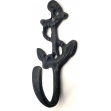 Marsilyan Antika Tarz Dekoratif Pirinç Halatlı, Çapa, Denizci, Gemici  Askı - 95X42MM,  Oksit