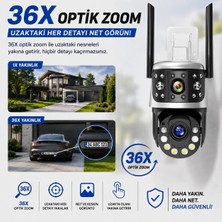 Uninet 36X Optik Zoom 8mp Çift Kameralı Wifi Ptz Güvenlik Kamerası – 355° Döner Başlıklı ve Gece Görüşlü İP Kamera