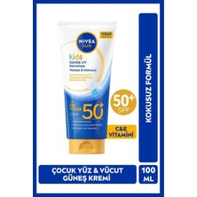 TeknoKapsül Nıvea Sun SPF50+ÇOCUK Için Yüz ,vücut Yüksek Koruyucu Güneş Kremi 100 Ml,kokusuz,3 Yaş ve Üzeri