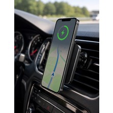 15W Hızlı Şarj Destekli Manyetik Araç Telefon Tutucu Kablosuz Araç Şarj Standı