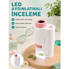Epilons Çocuklar Için Taşınabilir Bilim Mikroskobu 80X-200X Büyütme ve LED Aydınlatma