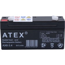 Uravas Store Atex Ax6-3.4 6V 3.4AH Yatay Akü