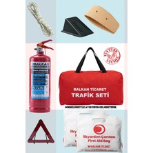 Balkan Ticaret Araç Trafik Seti Tam Set 1 kg Yangın Tüpü Reflektörlü Takozlu Ilkyardım Seti Xl 4 Yıllık