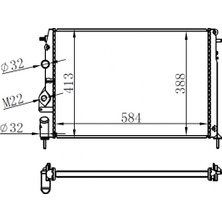 Oris Dpmix-Hb Radyatör Brazing Mgn I-Scenic 1.4-1.6-1.8-2.0 16V Ac Mek 584X388X22