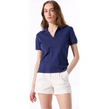 Jeep Düz Lacivert Kadın Polo T-Shirt