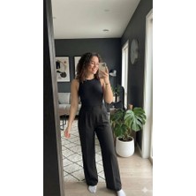 Nova Epoxy Art   Kadın Yüksek Bel Pileli Palazzo Pantolon