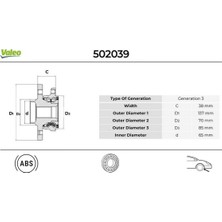 Valeo Dpmix-Hb Ön Teker Poryasi Rulmanli Astra H-Zafira 1.3cdti-1.4-1.61.7cdti-1.9cdti 04 5 Delik 25.4X137X109