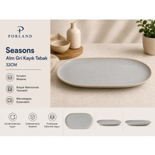 Porland Alm Seasons 32CM Gri Kayık Tabak
