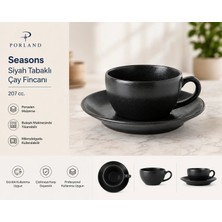 Porland Seasons Siyah Tabaklı Çay Fincanı 207 cc.
