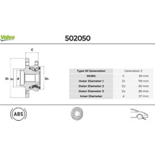 Valeo Dpmix-Hb Ön Teker Poryasi Rulmanli Astra G-Zafira 1.6-1.8-1.7cdti-2.0cdti 05 Abs Li 4 Delik 25.4X25.4X116