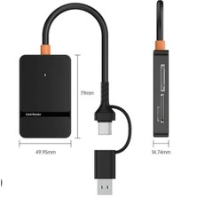 DS LLC ZR783 ADS-316 Type-C + USB 8 In 1 Card Reader 5gbps