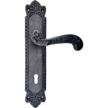 DS LLC Antika Tarz Dekoratif Pirinç Sultan Yale Kapı Kolu - 270X54MM, Oksit