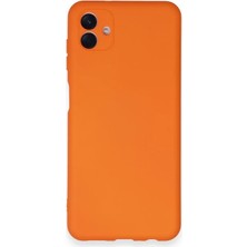 DS LLC Samsung Galaxy A04 Kılıf Nano Içi Kadife Silikon - Turuncu